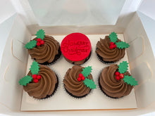 Load image into Gallery viewer, Chocolate Holly Christmas Cupcakes
