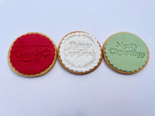 Load image into Gallery viewer, Merry Christmas Stamped Cookie - Gingerbread
