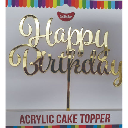 Happy Birthday Topper- Gold