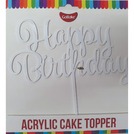 Happy Birthday Topper- White – Cake Haven