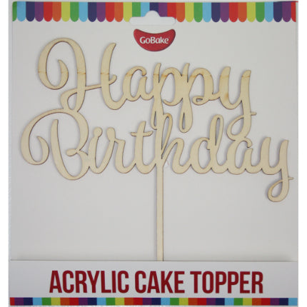 Happy Birthday Topper- Natural