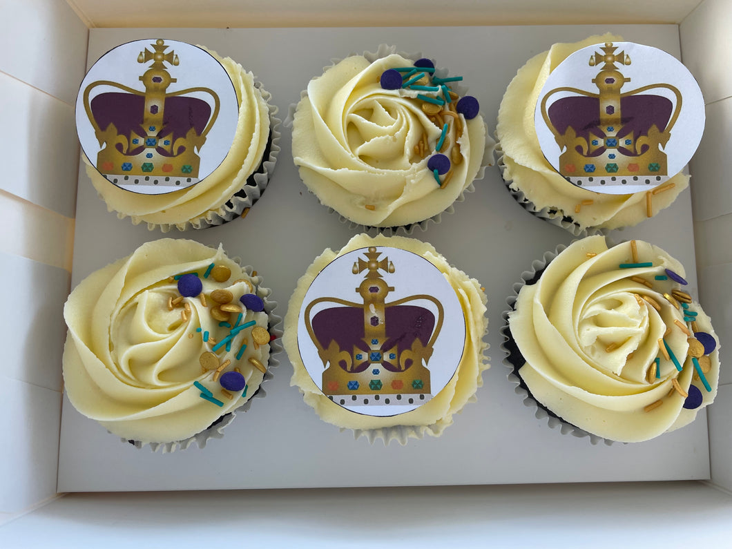 Kings Coronation Cupcakes- Crown Emoji