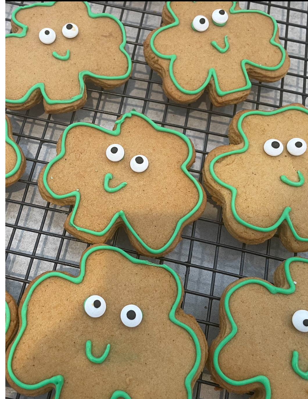 Shamrock gingerbread cookies